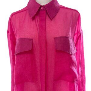 GREY LAB - Tunic Blouse Swim Cover Up - Sheer Pink - Small